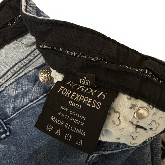 Retro Classic Blue Denim Jeans Rerock by Express size 10 bootcut - Picture 4 of 4